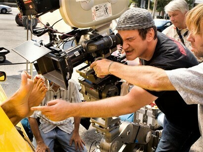 Tarantino on the set of Grindhouse
