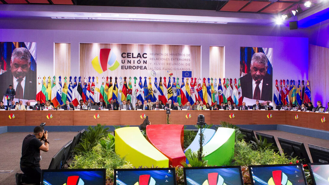 The EU-CELAC Summit in Brussels, Belgium as the two blocs aim to expand economic ties and reconcile their different stances on the war in Ukraine