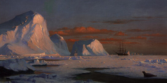 William Bradford, American, 1823-1892, Arctic Sunset, 1874, Oil on canvas, 51.4 x 76.8 cm (20 1/4 x 30 1/4 inches) Gift of Mrs. George H. Davenport 18.192
