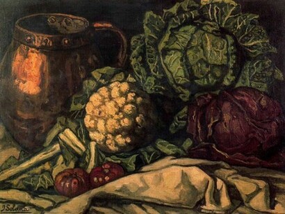 Un'antica stampa raffigurante vegetali