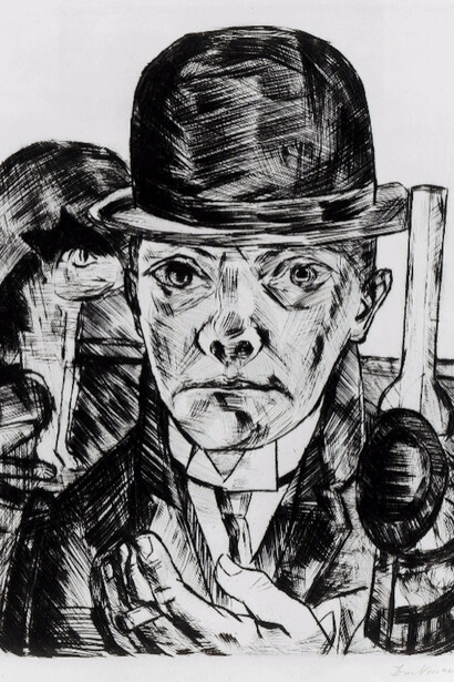 Max Beckmann, Self-Portrait in Bowler Hat, 1921. Courtesy of Museum of Fine Arts, Boston