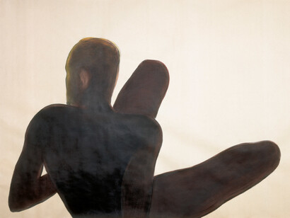 Ritratto di Pietro Ingrao, 1984,
acrilico su carta montata su tela,
150 x 300 cm,
Roma, Collezione privata
