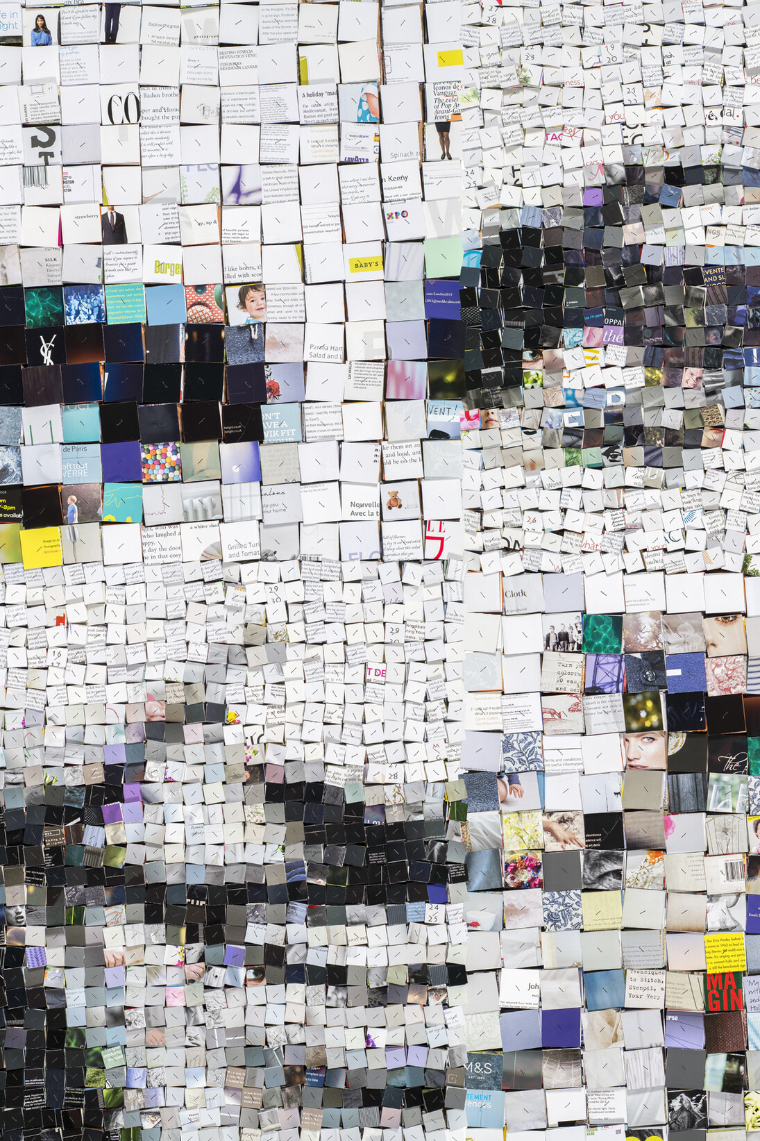 Paola Bazz, wish you were here, printed paper and cardboard, 126x126cm