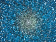 Barbara Takenaga, White Line on Blue (detail)