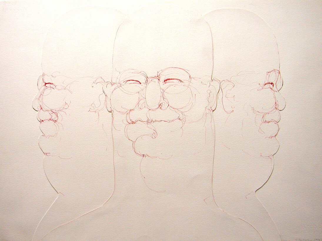 May Stevens, Big Daddy Three Times, 1970, Acrylic and collage, 22 1/8 x 27 1/8 in.