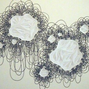 Charles Clary, Flamungle Stagnation Movement #1, 2013, hand-cut paper and pen and ink on illustration board, approximately 17 x 21 x 3 inches