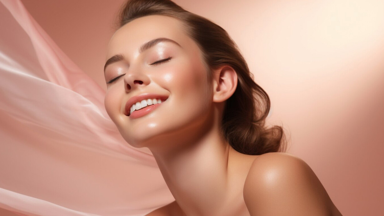 A model displaying radiance, the modern ideal of youth— flawless, ageless and carefully curated 