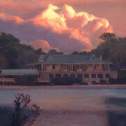 Raymond Bonilla, Sunset Over the Casino, 2016. Courtesy of Benjaman Gallery