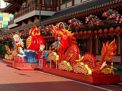 Chinese New Year decorations in Chinatown, Singapore