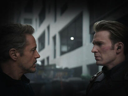 Robert Downey Jr. y Chris Evans, protagonista de la película 'Avengers Endgame' (2019) de Disney