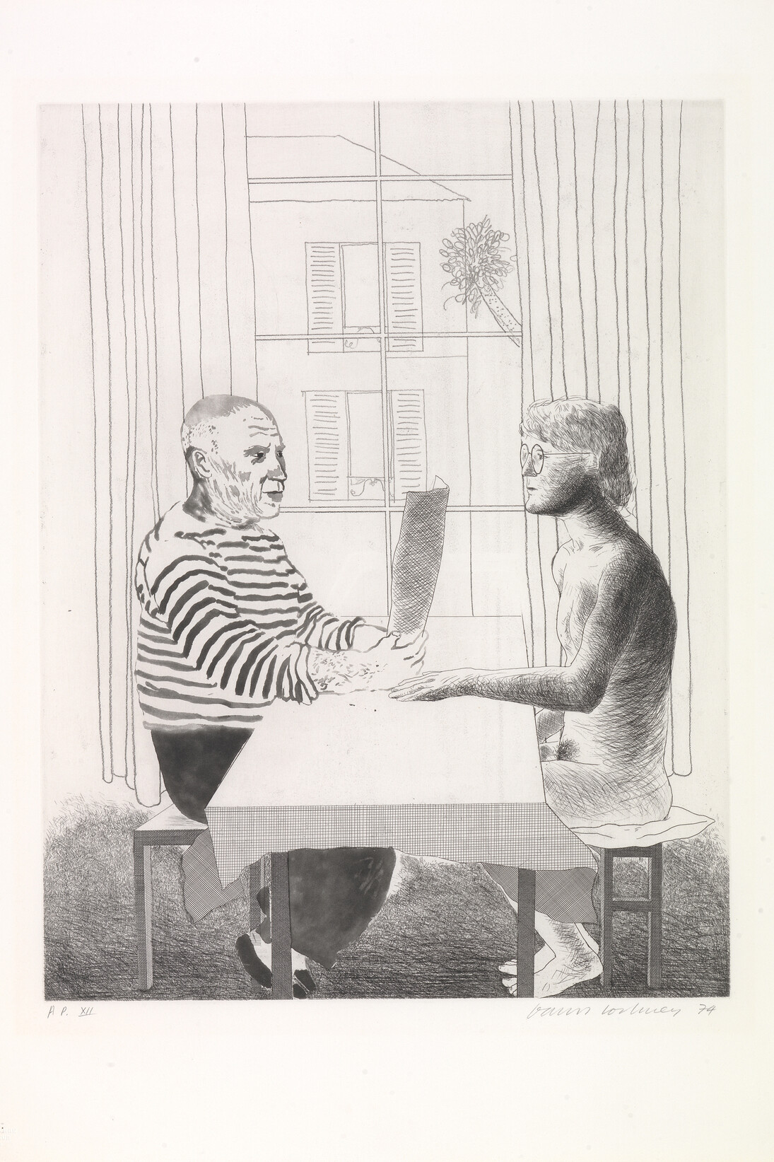 David Hockney, Artist and Model 1973 - 1974, © David Hockney