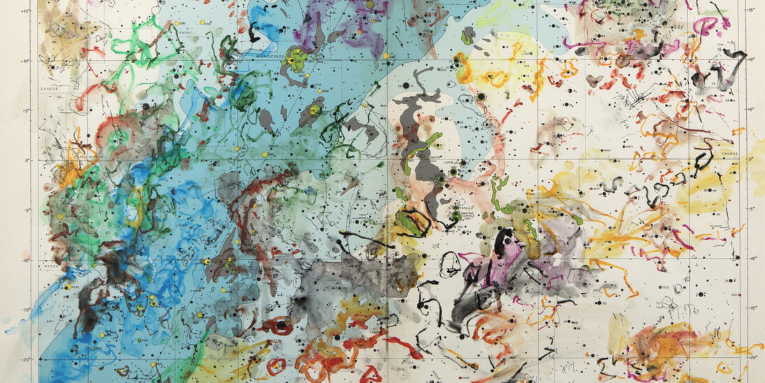 Marcus Neustetter, 2017, 'Exploring 1950 Celestial Maps V', ink on paper. 