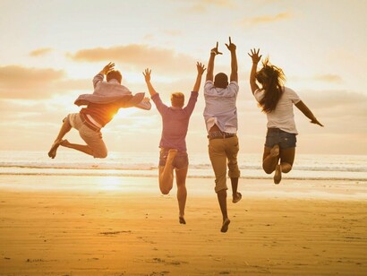 Pasándolo bien en la playa