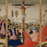 Girolamo Di Benvenuto, Kreuztragung, kreuzigung und beweinung (detail), um 1500. Courtesy of Museum Städel