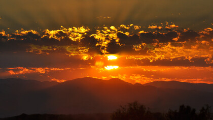 Hazy crazy sunrise clouds