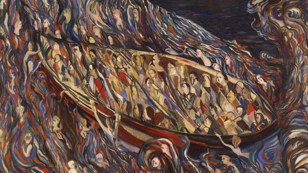 Maria Helena Vieira da Silva (1908-1992), «História Trágico-Marítima ou Naufrage», 1944. Óleo sobre tela. 81,5 x 100 cm. Museu Calouste Gulbenkian – Coleção Moderna. Fotografia: Mário de Oliveira