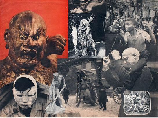 Jess (Collins), Untitled (with Symphony conductor), 1952-53, paste up, 18 X 24 inches
