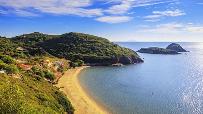 La spiaggia dell'Innamorata con i Gemini