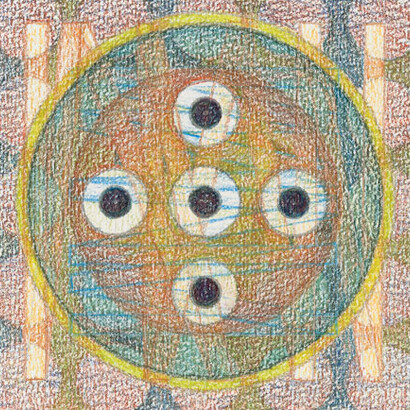 Magical Night #1, coloured pencil on paper, 13 x 13 cm, Mark Weighton, 2011
