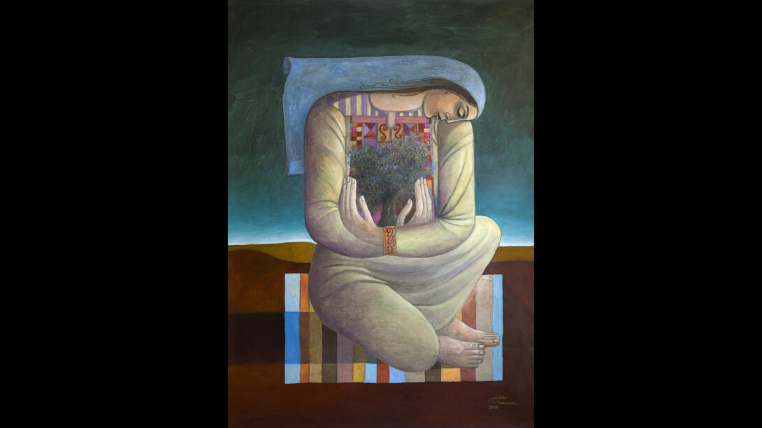Sliman Mansour, Land Day (2020), aqueous print on archival Canson rag paper, 240 g. Edition of 75 (+AP), 54x39.5 cm. Courtesy of Zawyeh Gallery