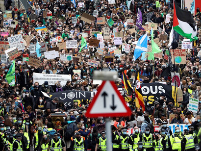 Protestas de la sociedad civil durante la COP26 en Glasgow, Reino Unido