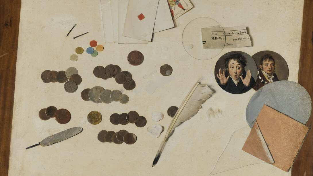 Louis Léopold Boilly, Trompe-l’œil aux pièces de monnaies, sur le plateau d’un guéridon, vers 1808-1815. Avec l'aimable autorisation du Musée Marmottan-Claude Monet