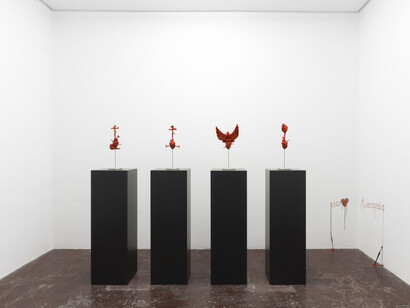 Jan Fabre, La materialización del amor, vista de exhibición. Cortesía de la Galería NF/Nieves Fernández