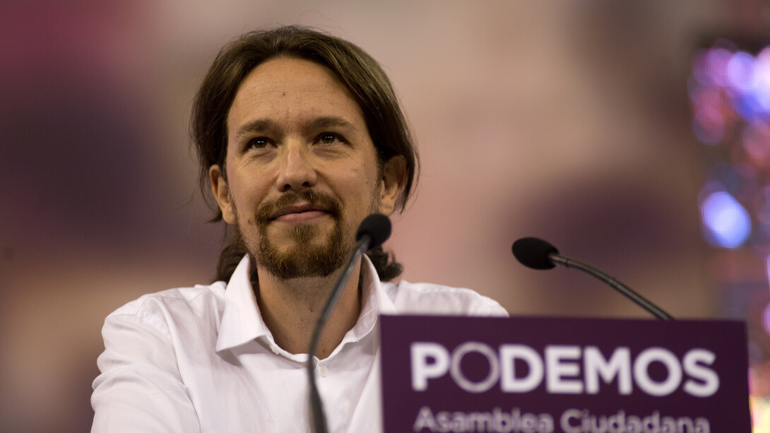 Pablo Iglesias, líder de Podemos, formación tachada de populista que ha irrumpido con fuerza en el sistema parlamentario español, hasta el punto de quebrar el bipartidismo y poner en cuestión los intereses creados del denominado «régimen del 78» 