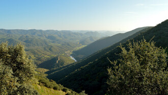 Vista aérea de la Sierra Morena cordobesa