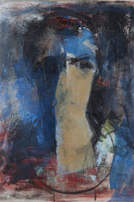 William Johnstone, Study for a Portrait, 1974, Oil on canvas, 46 x 36 cm