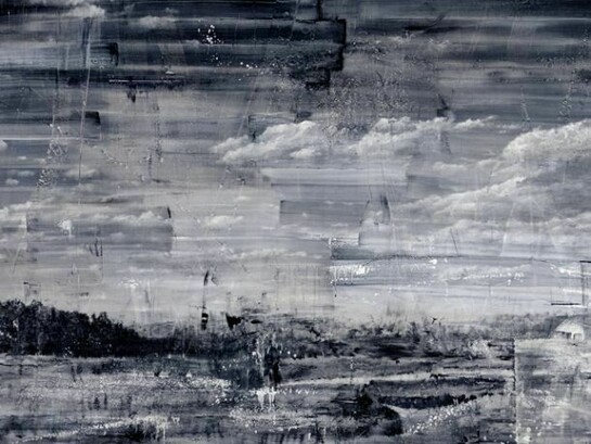 Damian Stamer: Toler, 2013, oil on panel, 48 x 72 inches