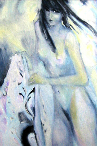 Lidija Zaremba, Reflection 94x62 watercolor, acrylic 2018. Courtesy of Modern Gallery of Budva