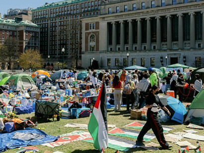 Campement de 60 tentes sur le campus de l'université Columbia contre le génocide en Palestine
