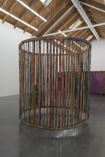 Installation view of the exhibition, Alan Shields: In Motion. Parrish Art Museum, Water Mill, New York. October 26, 2014 to January 19, 2015. Photo: Gary Mamay