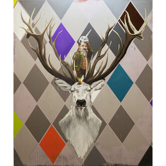 GAMA (b. 1977), Die Wächter IX (The Guardian IX), 2013, Oil on canvas, 118 1/4 x 98 1/2 in (300 x 250 cm)