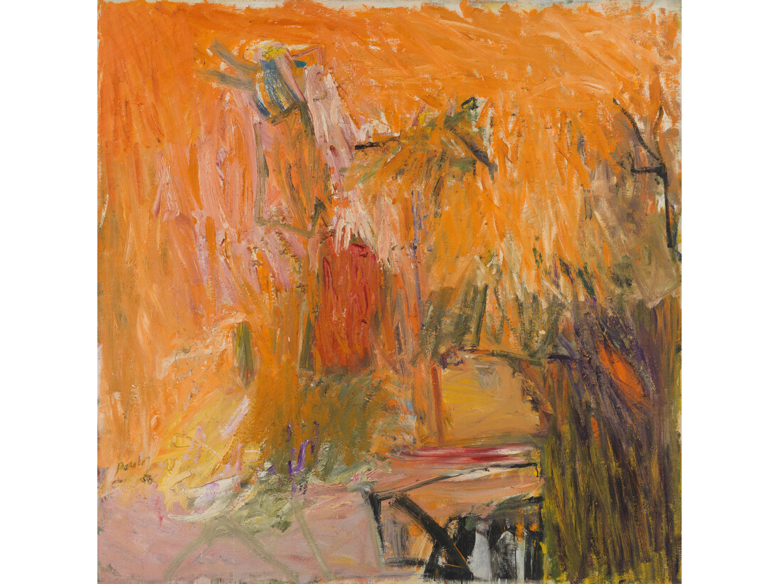 Pat Passlof, Promenade for a Bachelor, 1958, oil on linen, 68 x 68 inches