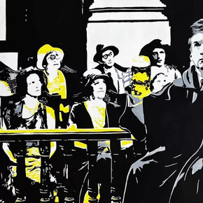 William Evertson, Brett's nightmare: a jury of his peers, 2024. Courtesy of Childs Gallery