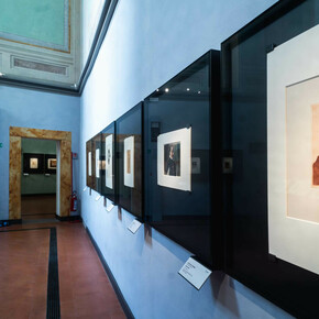 Various artists, Self-portraits on paper by 19th-century masters, exhibition view. Courtesy of Gallerie degli Uffizi