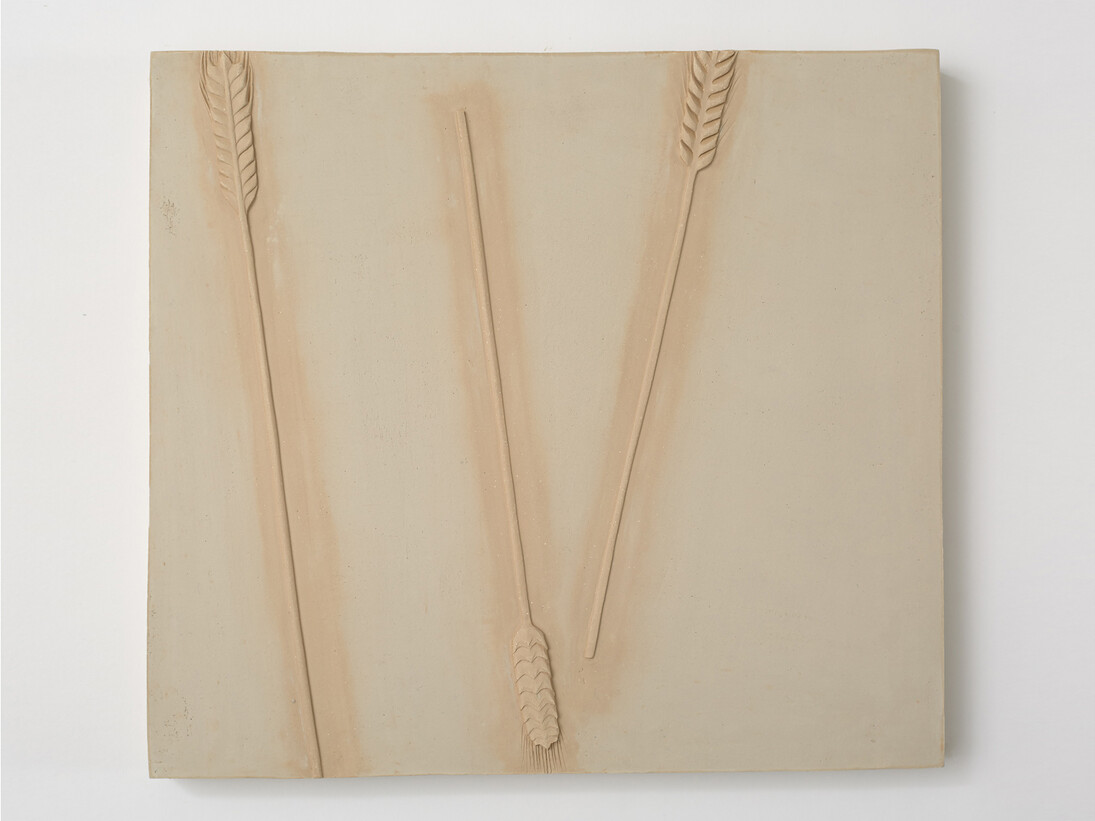 Anna-Bella Papp, untitled, 2015, clay, 32.5 x 30 x 3.5 cm, 12 5/8 x 11 5/8 x 1 1/8 ins, Copyright the artist; Courtesy the artist and Stuart Shave/Modern Art, London