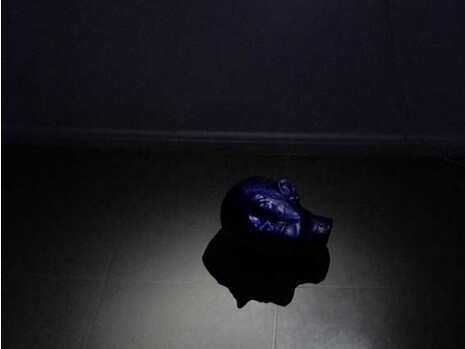 Pedro Cabral Santo, *Homage a Victor Pinto de Fonseca*, 2014, cabeça de gesso, almofada. Cortesia Colégio das Artes, Coimbra