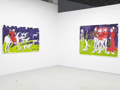 Fran Baena, Tú nuncacaca sabes nanananada sobre mímímímí, vista de exhibición. Cortesía de la Galería Yusto/Giner