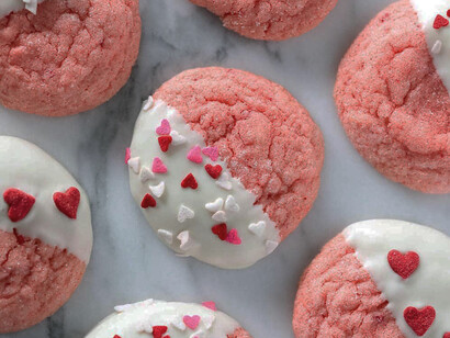 Galletas de chocolate blanco y fresas