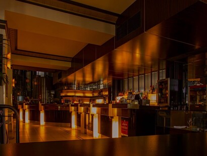 Vista do interior do snack bar