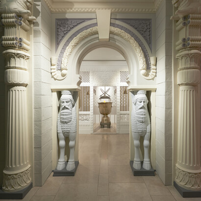 The Everlasting Flame, Fire Temple Entrance, 2013. View of the exhibition at the Brunei Gallery © Morris Associates