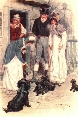 Colour illustration by C. E. Brock (d. 1938) for the 1907 edition of Jane Austen’s Northanger Abbey