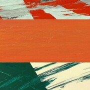 Michael Dweck, Red K Orange, top white blue, white yellow bottom (detail), 46x70. Courtesy of the artist and Heather Gaudio Fine Art