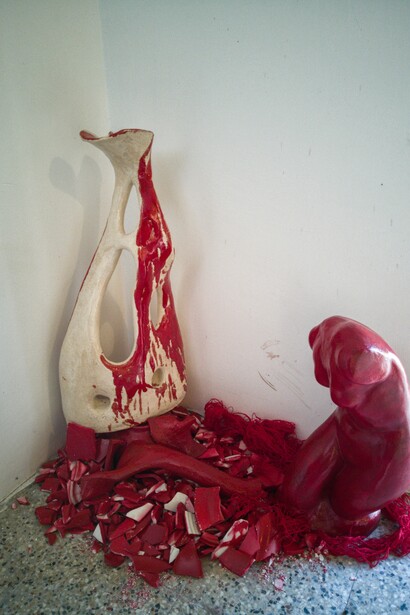 Femminam… ancora tanta strada da fare… , Femminan, cm 23x47x15, 2016, Venere, cm 18x36x15, 2016