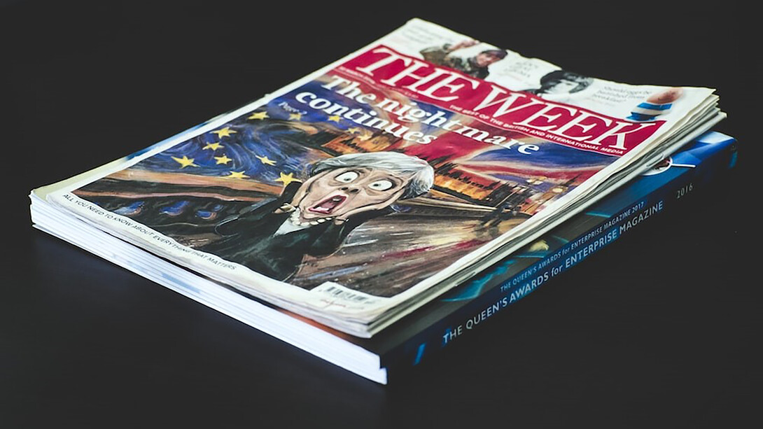The front cover of The Week magazine captures the essence of the entire Brexit process with a clever caricature of Theresa May, portraying the intricacies of UK politics at its finest
