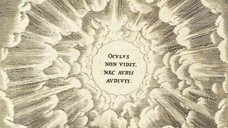 Emblema: OCVLVS NON VIDIT, NEC AVRIS AVDIVIT. (“Nessun occhio ha visto e nessun orecchio ha udito [ciò che Dio ha preparato per coloro che lo amano]”; 1 Cor 2,9). Da: “Amoris Divini Emblemata Studio Et Aere Othonis Vaenii Concinnata”, Anversa, Officina Plantiniana (Balthasar Moretus), 1660