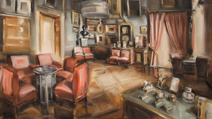 Loredana Cacucciolo, Nelle stanze di Andrea, Interno 32, olio su tela, 80x120 cm, 2011